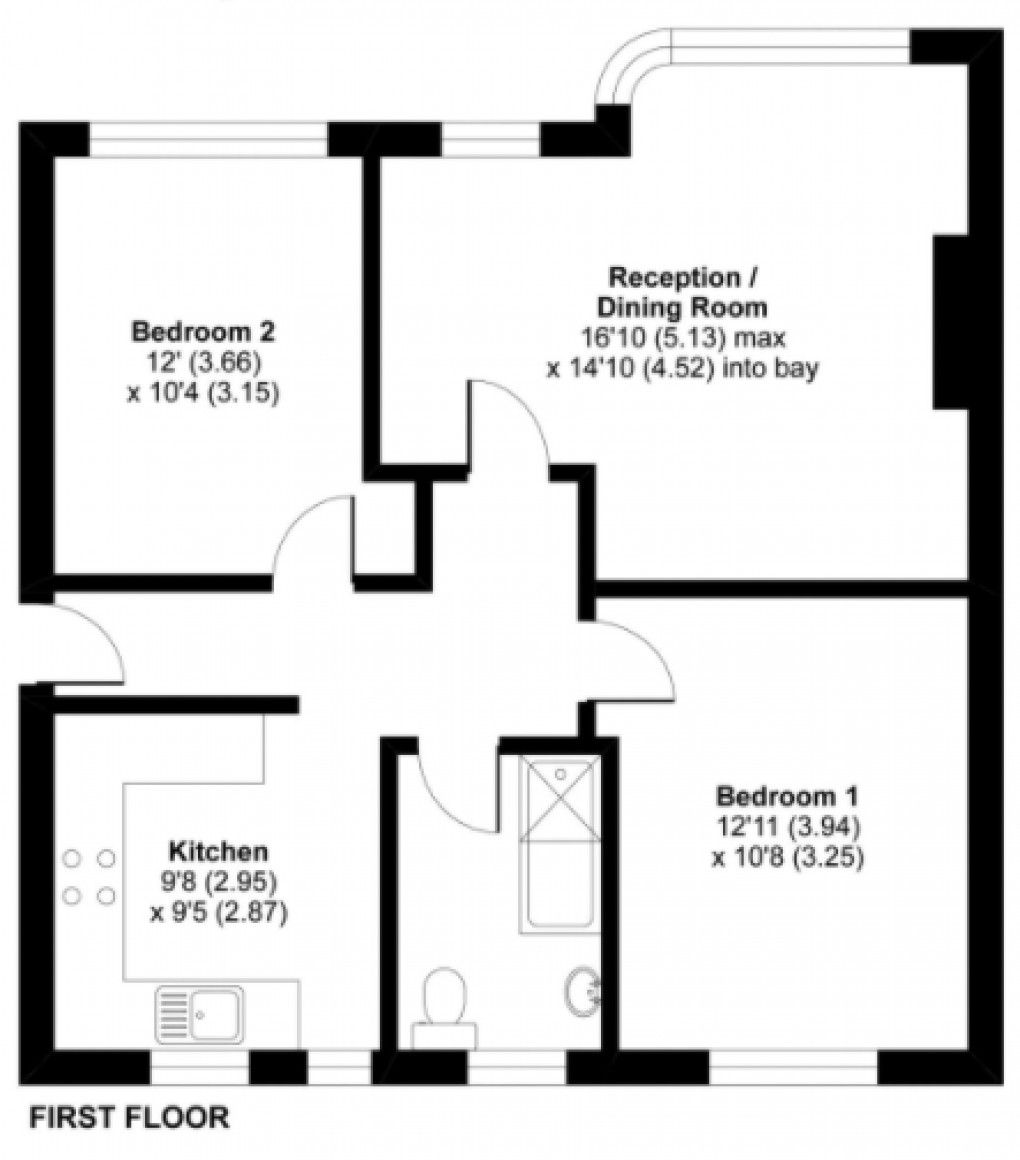 Floorplan for Bute Gardens West, WALLINGTON, Surrey