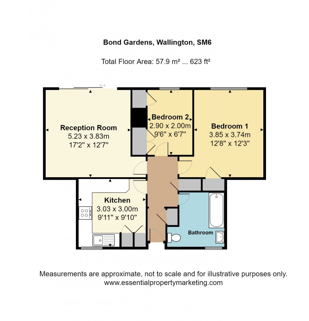 Floorplan for Bond Gardens, Wallington, Surrey