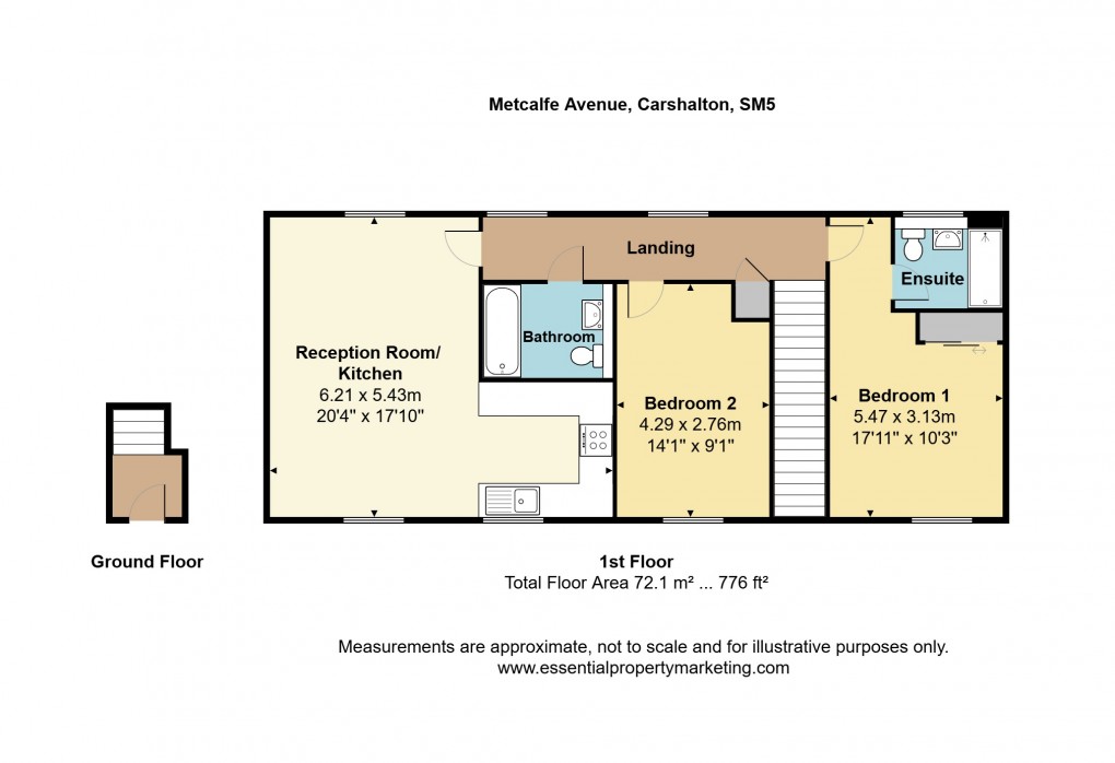 Floorplan for Metcalfe Avenue, Carshalton, Surrey