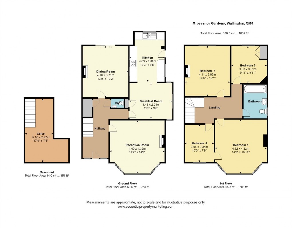 Floorplan for Grosvenor Gardens, WALLINGTON, Surrey