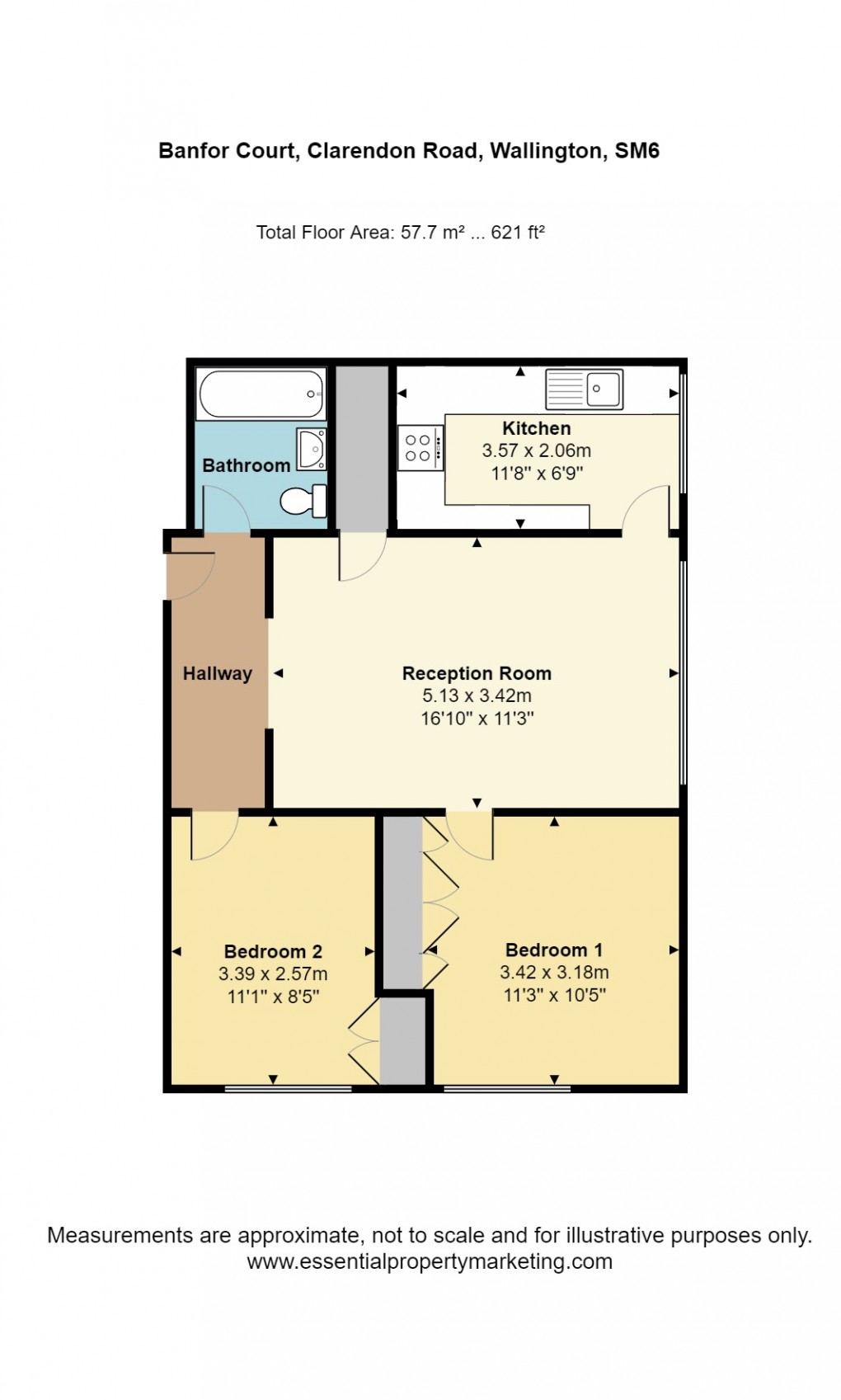 Floorplan for Clarendon Road, Wallington, Surrey